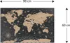 A world map with dimensions indicated. Produktbild-Vorschau