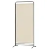 A freestanding room divider with a beige fabric panel and a black metal frame, shown against a white background. Voir les images du produit