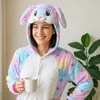 Onesie Kigurumi Pigiama Costume Travestimento Coniglio XXL: Anteprima dell’immagine prodotto 6