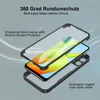A disassembled phone case showing its protective layers and a phone screen. Produktbild-Vorschau