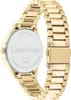 The back of a gold Calvin Klein watch with a metal band. Produktbild-Vorschau
