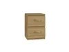 A wooden bedside table with two drawers is shown against a white background. Produktbild-Vorschau
