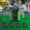 A family and their dog are at a campsite with a bicycle and camping gear, with a portable power station in the foreground. Produktbild-Vorschau