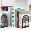 Buchstützen, 4 Paare Bücherhalter mit Baummuster, Metall Produktbild-Vorschau 7