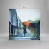 Bilder auf glas - Frau Straße Haus - 40x40cm - Glasbilder - Produktbild-Vorschau 3