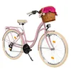 MILORD Damenfahrrad Citybike Komfort Mit Weidenkorb Produktbild-Vorschau 1
