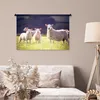 MuchoWow® Wandteppich Wandbehang Schaf - Lamm - Blumen Produktbild-Vorschau 5