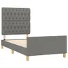 vidaXL Bettgestell mit Kopfteil Dunkelgrau 90x190 cm Stoff Produktbild-Vorschau 5