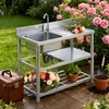 Freistehende Edelstahl Spüle Spültisch Gastrospüle Produktbild-Vorschau 10