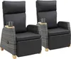 Two outdoor recliners with cup holders. Voir les images du produit