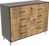 A 3D rendering of a dresser with a wood-grain front and gray sides. Náhled obrázku produktu