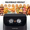 A collage of food items above a black air fryer. Produktbild-Vorschau