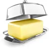 com-four® Butterdose Edelstahl - Große Butterglocke aus Produktbild-Vorschau 1
