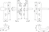 Technical drawing with dimensions of door hardware. Náhľad obrázku produktu