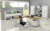 Schreibtisch start up Fuß silber BxT 180x180cm ahorn Produktbild-Vorschau 4