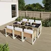Merax Polyrattan-Esstisch-Set für 6 Personen, wetterfest Produktbild-Vorschau 5
