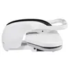 A side view of a white and black steam iron on a white background. Produktbild-Vorschau