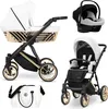 Kunert Ivento Glam 3in1  Kinderwagen in Weiß mit goldenem Produktbild-Vorschau 5