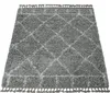 Hochflor Teppich Grau Wohnzimmer Orientalisches Muster Produktbild-Vorschau 1