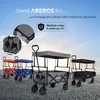 AREBOS Bollerwagen Pliable avec toit Gris | avec filet & Voir les images du produit 7