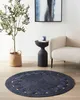 BELIANI Teppich Dunkelblau Jute Rund ⌀ 120 cm Kurzflor Produktbild-Vorschau 8