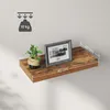 VASAGLE Schweberegal, Wandboard, 40 x 20 x 3,8 cm braun Produktbild-Vorschau 6
