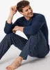 langer Schiesser Pyjama Admiralblau Produktbild-Vorschau 4