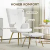 HOMCOM Ohrensessel mit Hocker, Sessel mit Sherpa-Bezug, Produktbild-Vorschau 4