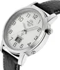 A close-up, angled shot of a Master Time watch with a white face and black leather strap, set against a white background. Náhľad obrázku produktu