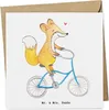 Mr. & Mrs. Panda Klappkarte Fuchs Fahrrad fahren - Weiß - Produktbild-Vorschau 1
