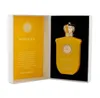 An open box containing a perfume bottle and descriptive text. Produktbild-Vorschau