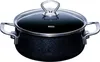 A black pot with a glass lid and silver handles. Náhľad obrázku produktu
