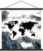 MuchoWow® Textilposter Weltkarte - Holz - Schwarz 120x120 Produktbild-Vorschau 1
