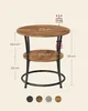 VASAGLE bijzettafel, rond, 2-laags salontafel, stalen frame Productafbeelding-voorbeeld 5