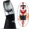 A wine aerator and filter is shown on its stand, with an inset showing wine being poured through it. Produktbild-Vorschau