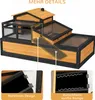 Maison pour tortues en bois PawHut, enclos à deux niveaux Voir les images du produit 7