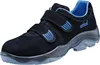 A black safety shoe with blue accents and a gray sole is shown against a white background. Náhled obrázku produktu