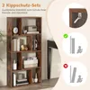 A bookshelf with items on it, next to a desk, with diagrams illustrating safety features. Podgląd zdjęcia produktu