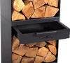 Grand porte bûches VENTO en acier noir H.120cm Voir les images du produit 4