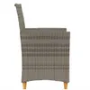 Gartenstühle mit Kissen 2 Stk. Grau Poly Rattan Massivholz Produktbild-Vorschau 6