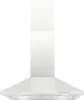A white kitchen range hood against a white background. Produktbild-Vorschau