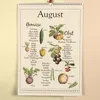 Saisonkalender für Obst und Gemüse im A4-Format – liebevoll illustriert im Vintage-Stil. Produktbild-Vorschau