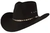 Stars & Stripes fester Westernhut Kansas mit Flechtgarnitur in schwarz