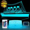 Titanic Nachtlicht 3D LED Lampe mit 16 Farben, Produktbild-Vorschau 1