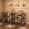 A bar table and stools set arranged in a dining or kitchen area, with artwork on the wall and curtains in the background. Náhľad obrázku produktu