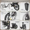 A collage of images showcasing the features of an e-bike. Produktbild-Vorschau