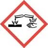 A safety symbol indicating corrosive material. Produktbild-Vorschau