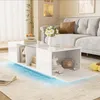 MODFU Table Basse avec Portes et Étagère en Verre, Voir les images du produit 7