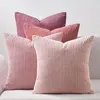 Kissenbezug rosa 45x45 4er Set Kordsamt Kissenbezüge Produktbild-Vorschau 1