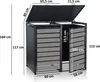 A diagram showing the dimensions of a two-bin trash enclosure. Produktbild-Vorschau